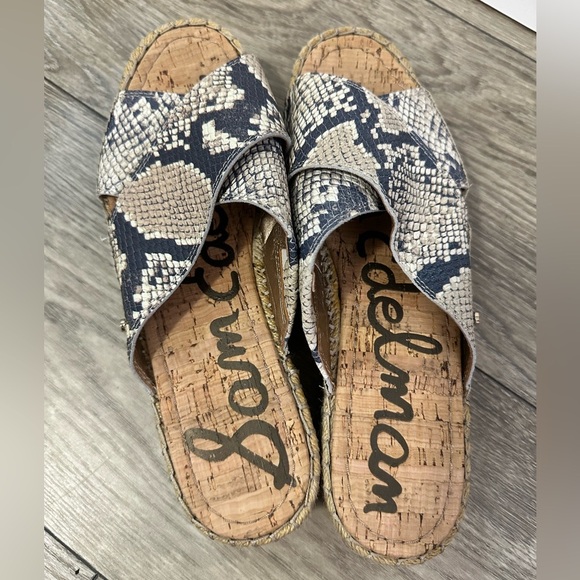 Sam Edelman Gray and Cream Wedge Sandals - Picture 1 of 9